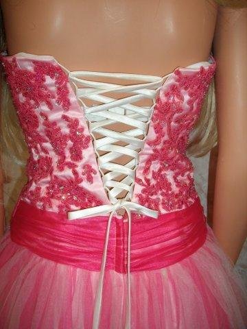 prom gown in shades of pink